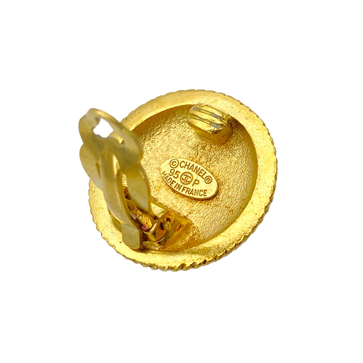 CHANEL VINTAGE EARRINGS COCOMARK ROUND ACCESSORY 95P 90255124
