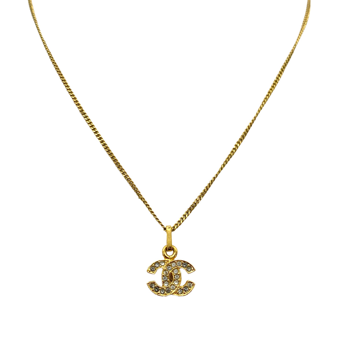CHANEL VINTAGE NECKLACE COCOMARK RHINESTONE ACCESSORY 90255125