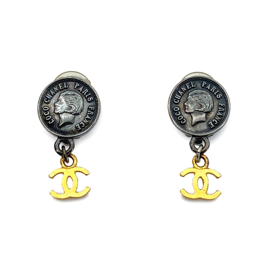 CHANEL VINTAGE EARRINGS COCOMARK SWING ACCESSORY 96P 90255134