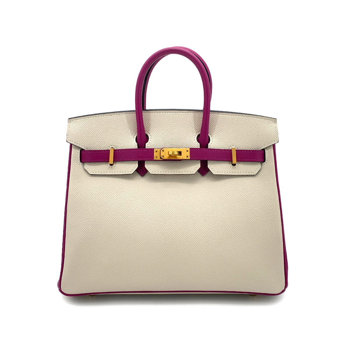 HERMES BIRKIN 25 NATA ROSE POURPLE EPSOM HAND BAG C GHW SPO 90255342