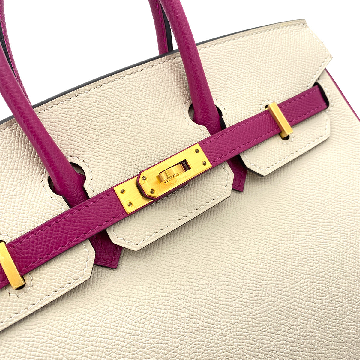 HERMES BIRKIN 25 NATA ROSE POURPLE EPSOM HAND BAG C GHW SPO 90255342