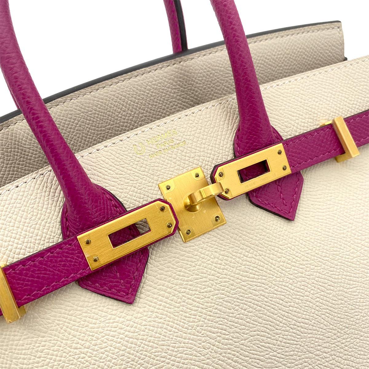 HERMES BIRKIN 25 NATA ROSE POURPLE EPSOM HAND BAG C GHW SPO 90255342