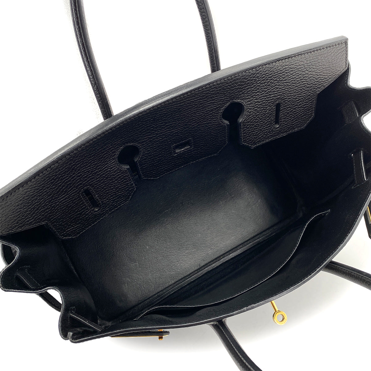 HERMES BIRKIN 35 BLACK ARDENNES HAND BAG □D GHW 90255343