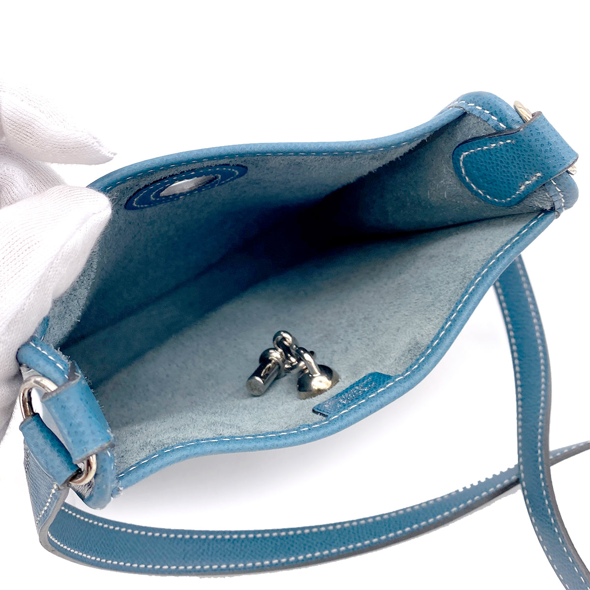 HERMES VESPA BLUE THALASSA EPSON SHOULDER BAG □H 90255347
