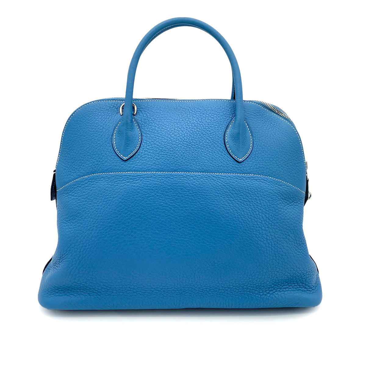 HERMES BOLIDE 31 BLUE JEAN TAURILLON CLEMENCE HAND SHOULDER BAG □F 90255353