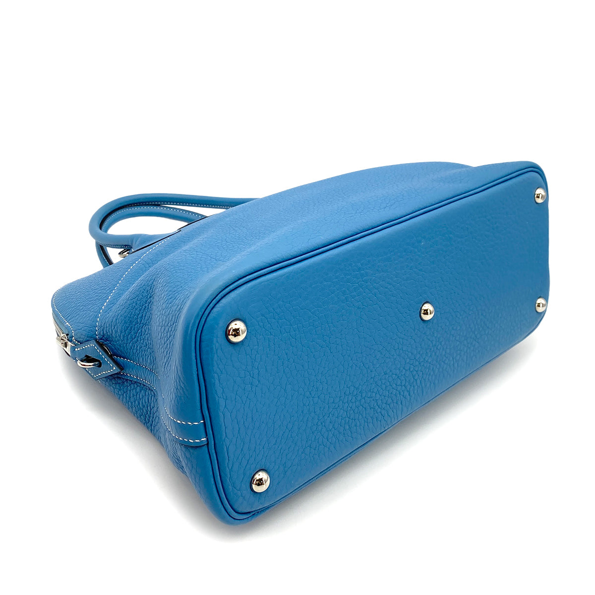 HERMES BOLIDE 31 BLUE JEAN TAURILLON CLEMENCE HAND SHOULDER BAG □F 90255353