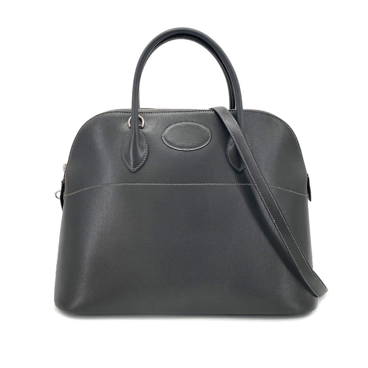 HERMES BOLIDE 35 GRAPHITE COUCHEVEL HAND SHOULDER BAG □F 90255360