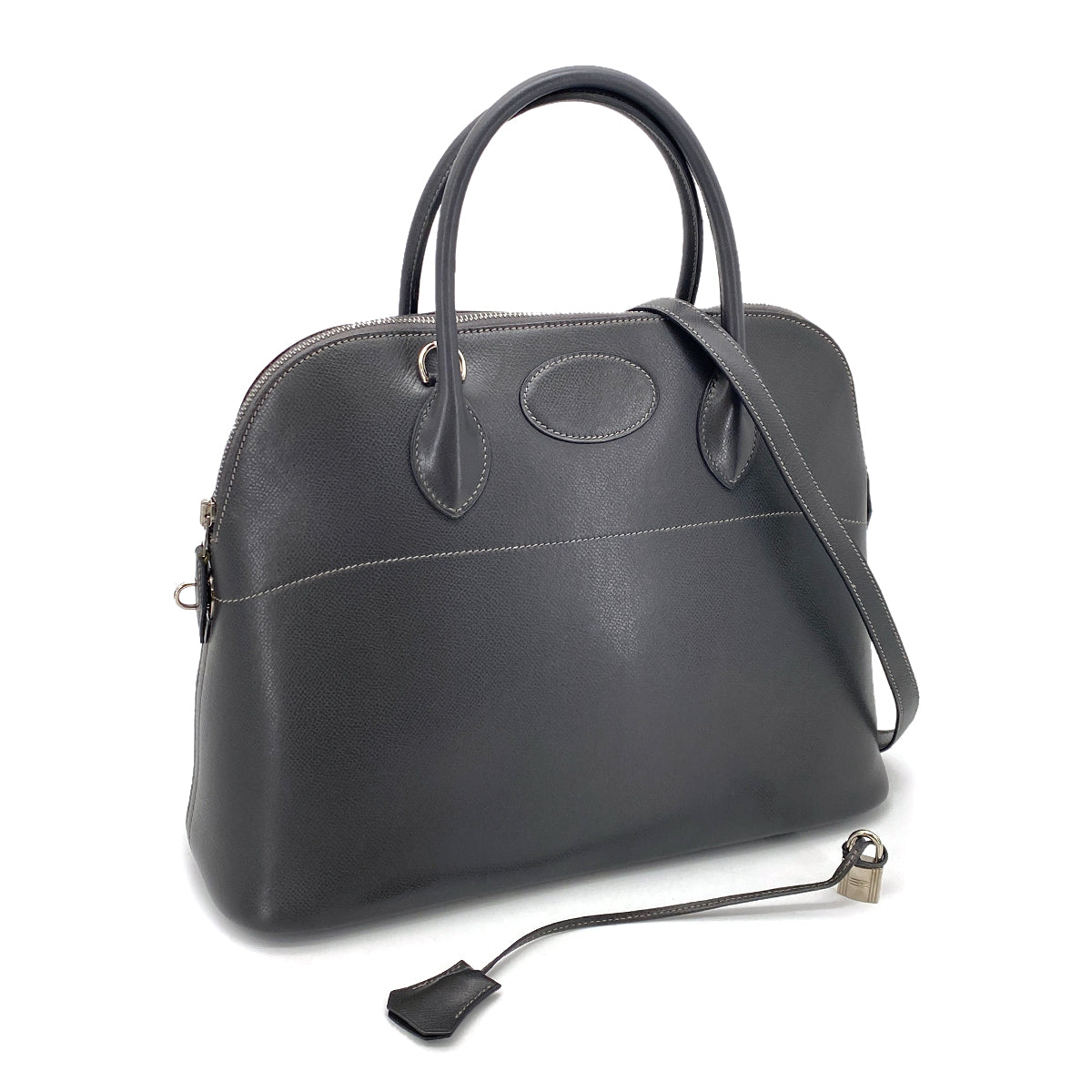 HERMES BOLIDE 35 GRAPHITE COUCHEVEL HAND SHOULDER BAG □F 90255360