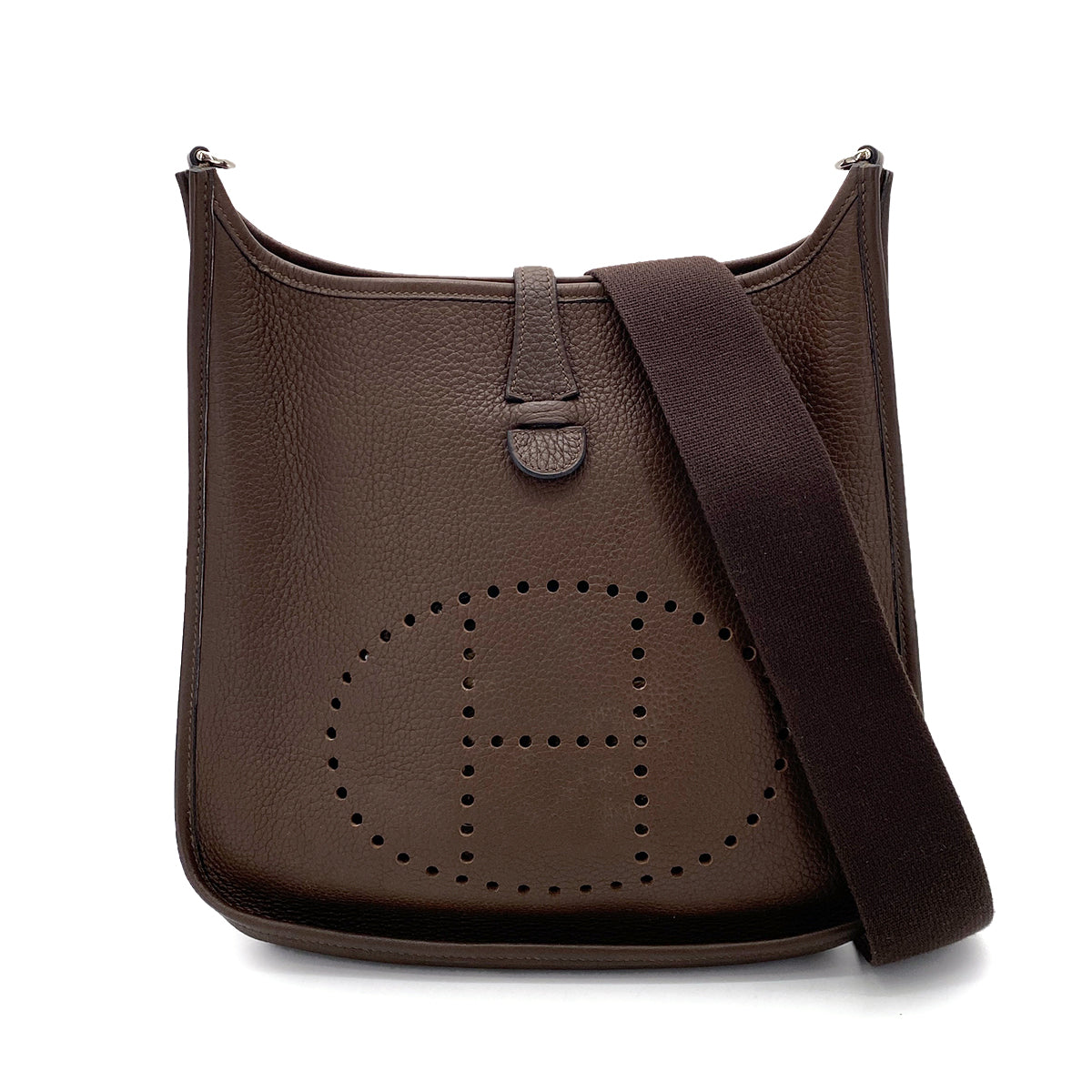 HERMES EVELYNE 2 PM CHOCOLAT TAURILLON CLEMENCE SHOULDER BAG □K 90255366