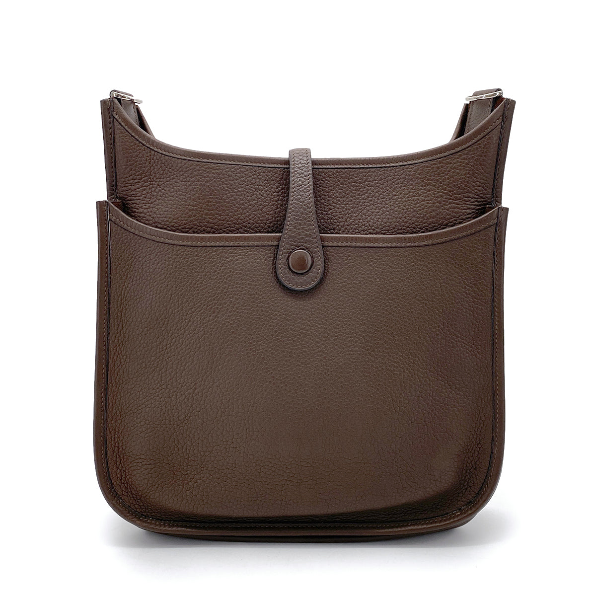 HERMES EVELYNE 2 PM CHOCOLAT TAURILLON CLEMENCE SHOULDER BAG □K 90255366