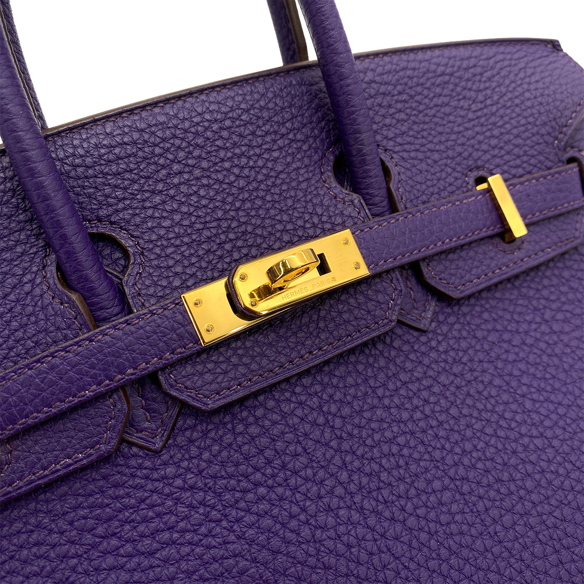HERMES BIRKIN 25 ULTRAVIOLET TOGO HAND BAG □N GHW 90255369