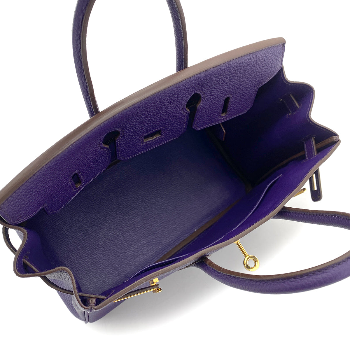 HERMES BIRKIN 25 ULTRAVIOLET TOGO HAND BAG □N GHW 90255369
