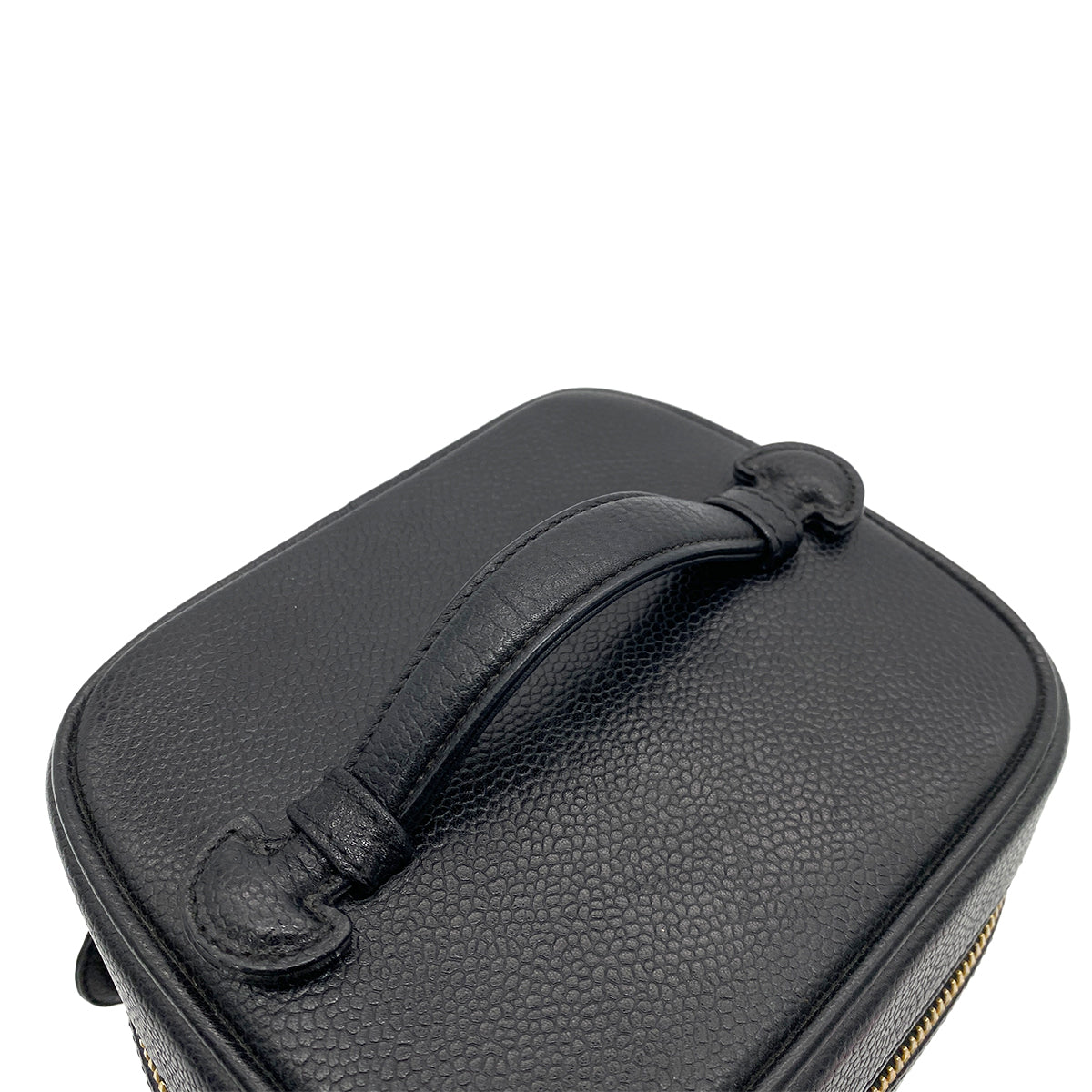 CHANEL VINTAGE VANITY HAND BAG BLACK CAVIAR SKIN 90255382