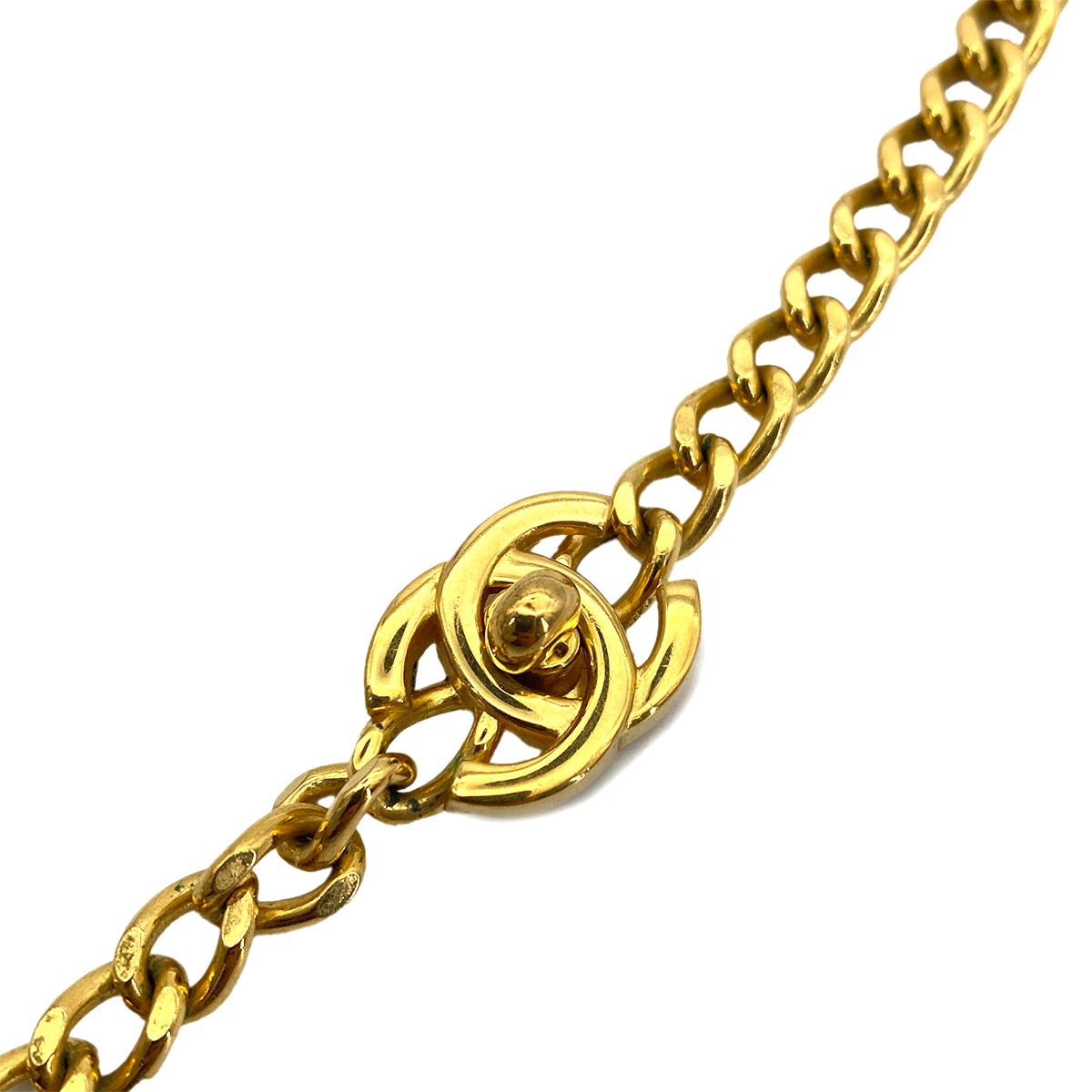 CHANEL VINTAGE NECKLACE COCOMARK TURN LOCK ACCESSORY 96P 90255418