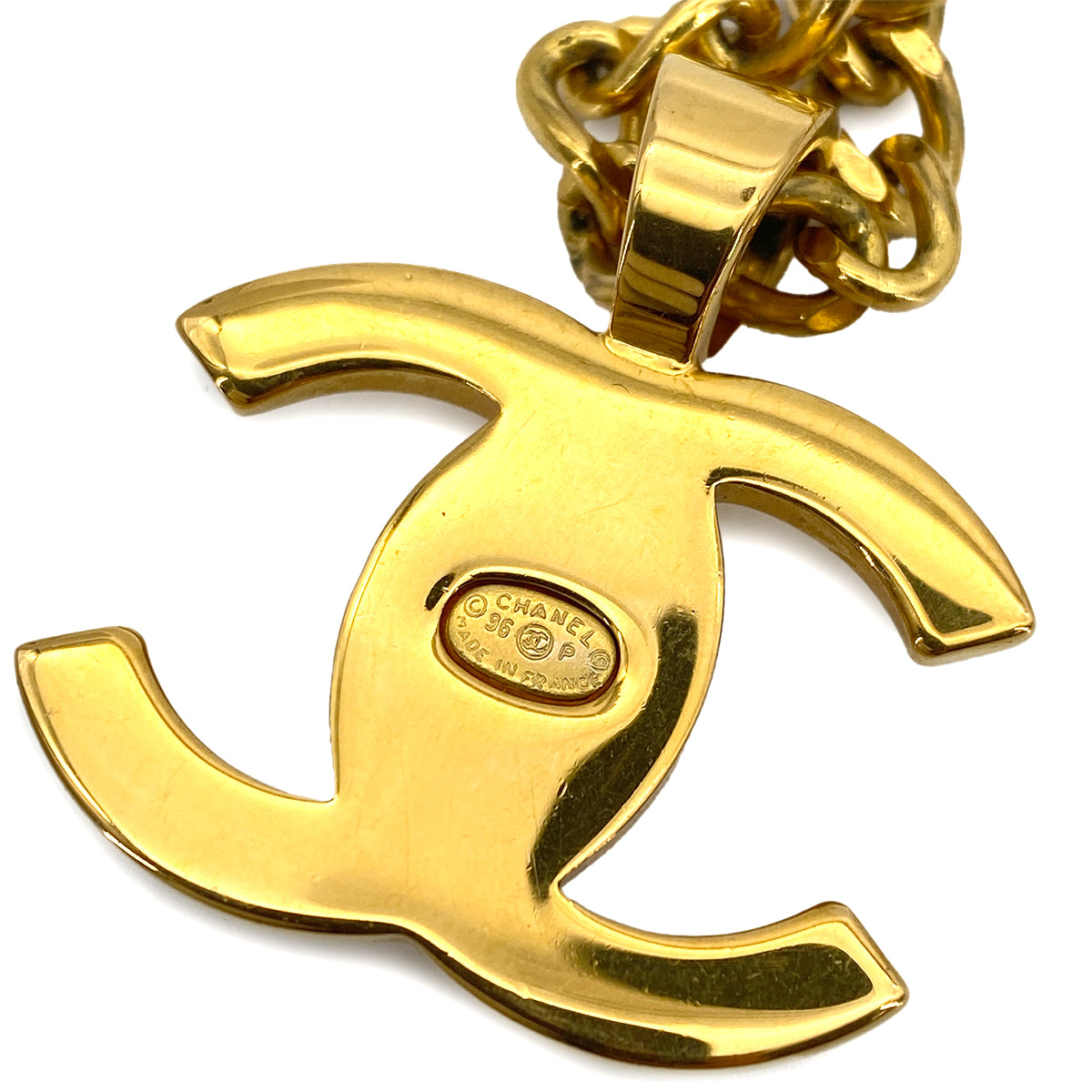 CHANEL VINTAGE NECKLACE COCOMARK TURN LOCK ACCESSORY 96P 90255418