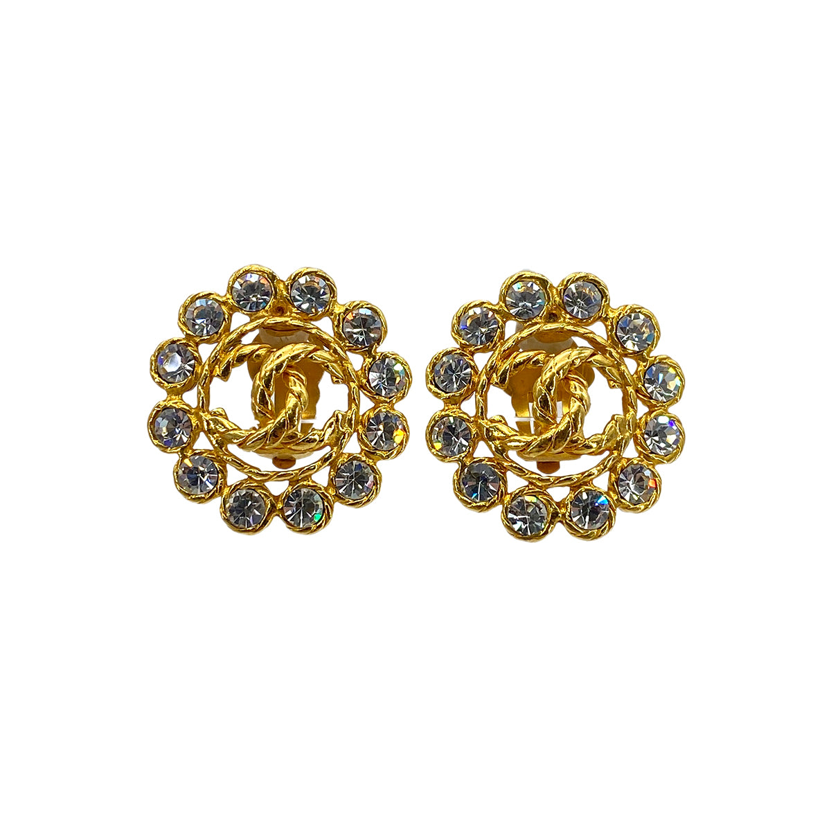 CHANEL VINTAGE EARRINGS COCOMARK RHINESTONE ACCESSORY 29 90255421