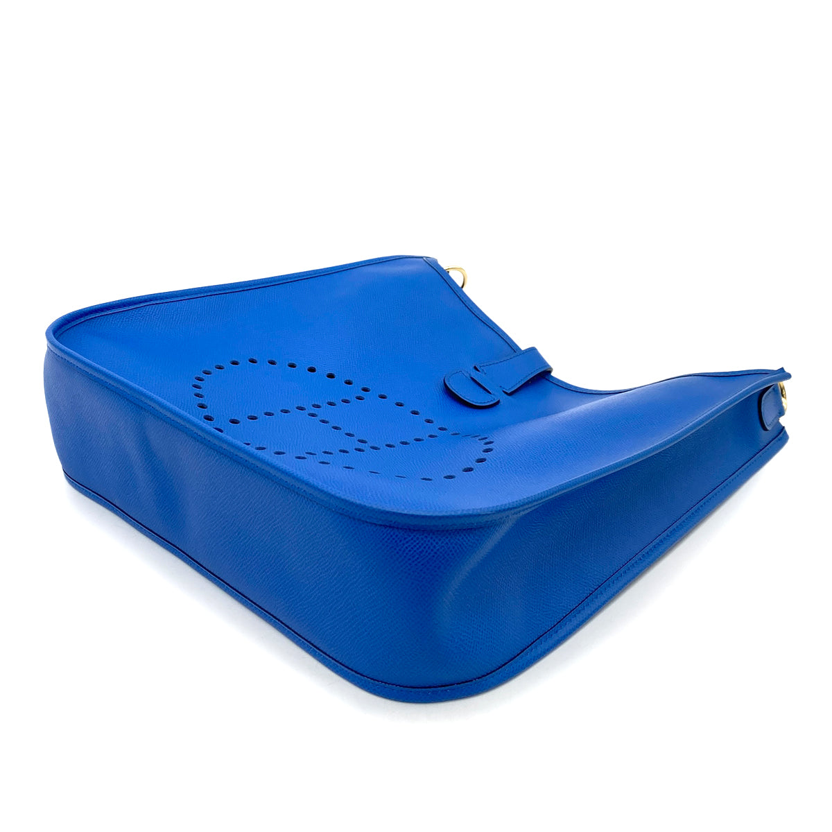 HERMES EVELYNE GM BLUE FRANCE COUCHEVEL SHOULDER BAG □A 90255678