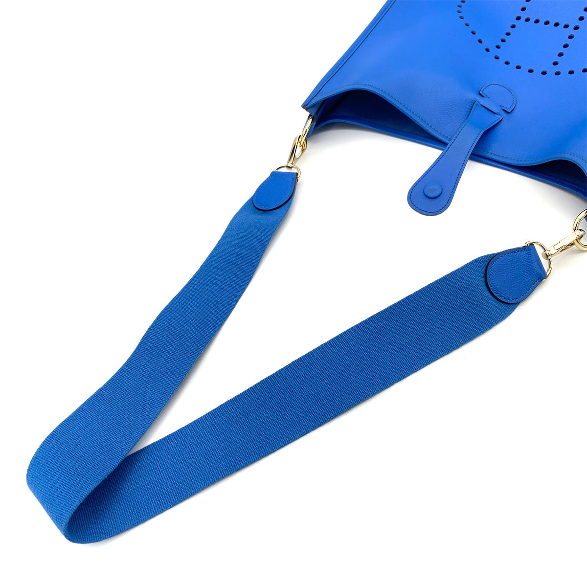HERMES EVELYNE GM BLUE FRANCE COUCHEVEL SHOULDER BAG □A 90255678