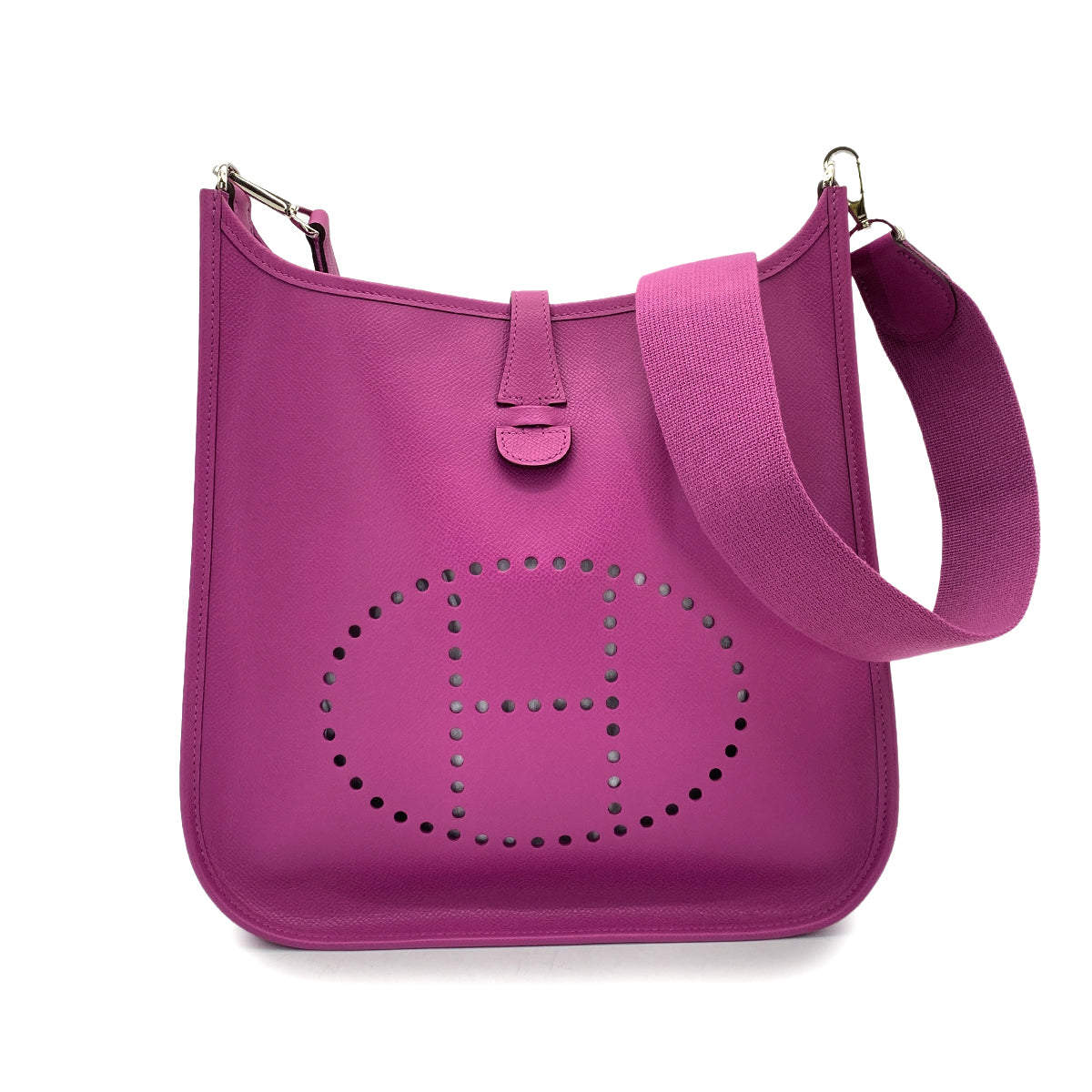 HERMES EVELYNE PM CYCLAMEN EPSOM SHOULDER BAG □I 90255679