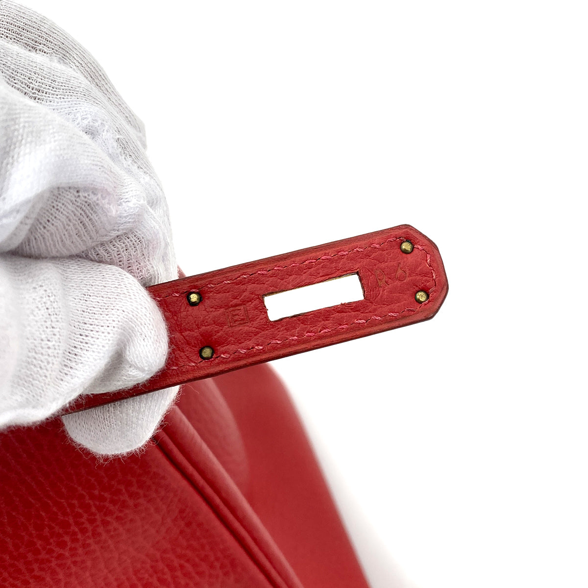 HERMES BIRKIN 30 ROUGE VIF ARDENNES HAND BAG □E 90255681