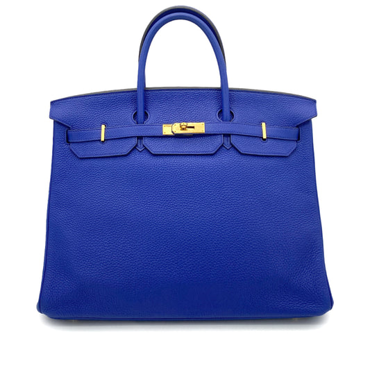 HERMES BIRKIN 40 BLUE ELECTRIC TOGO HAND BAG □O GHW 90255688