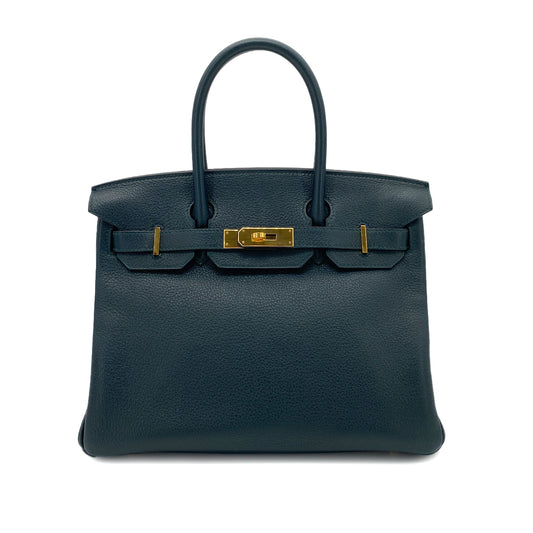 HERMES BIRKIN 30 VERT CYPRES TOGO HAND BAG C GHW 90255689