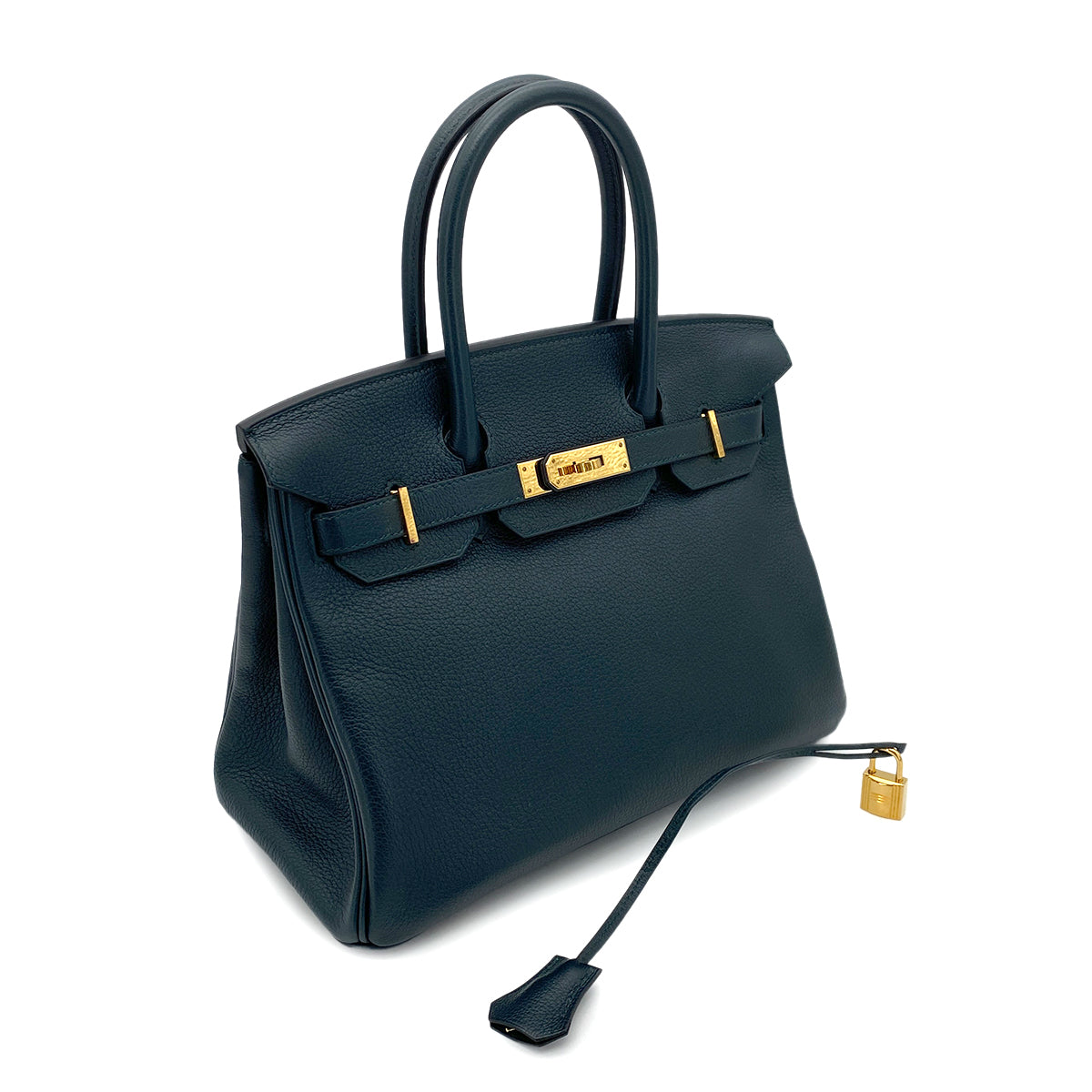 HERMES BIRKIN 30 VERT CYPRES TOGO HAND BAG C GHW 90255689