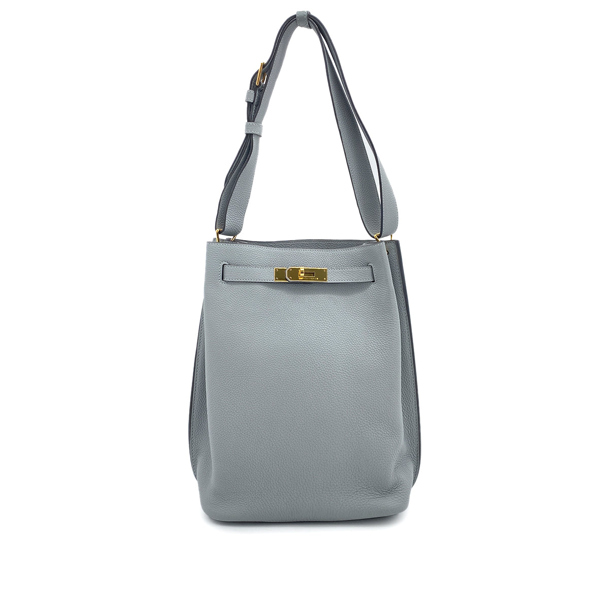 HERMES SO KELLY 22 BLUE GLACIER TOGO SHOULDER BAG T GHW 90255737
