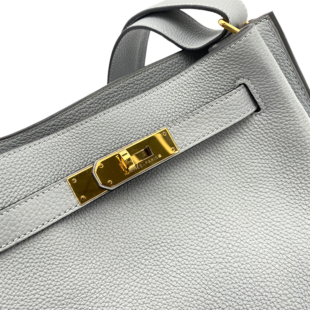 HERMES SO KELLY 22 BLUE GLACIER TOGO SHOULDER BAG T GHW 90255737
