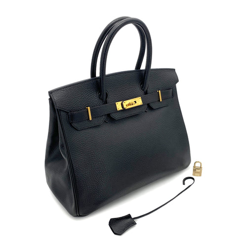 HERMES BIRKIN 30 BLACK ARDENNES HAND BAG □E GHW 90255782 - PURPOSE