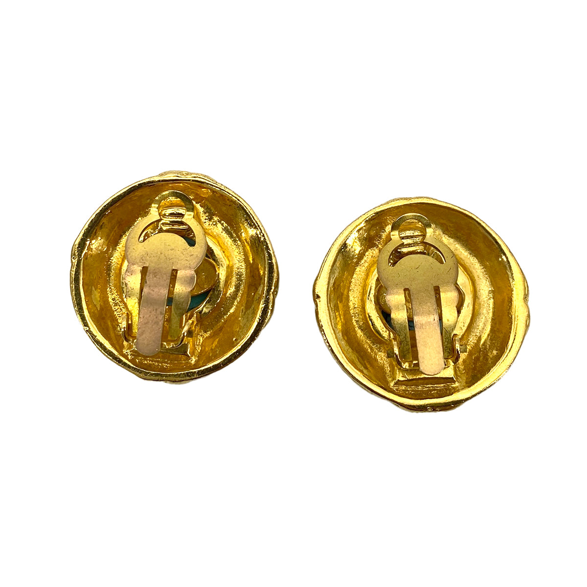 CHANEL VINTAGE EARRINGS TURQUOISE ACCESSORY 93P 90255857
