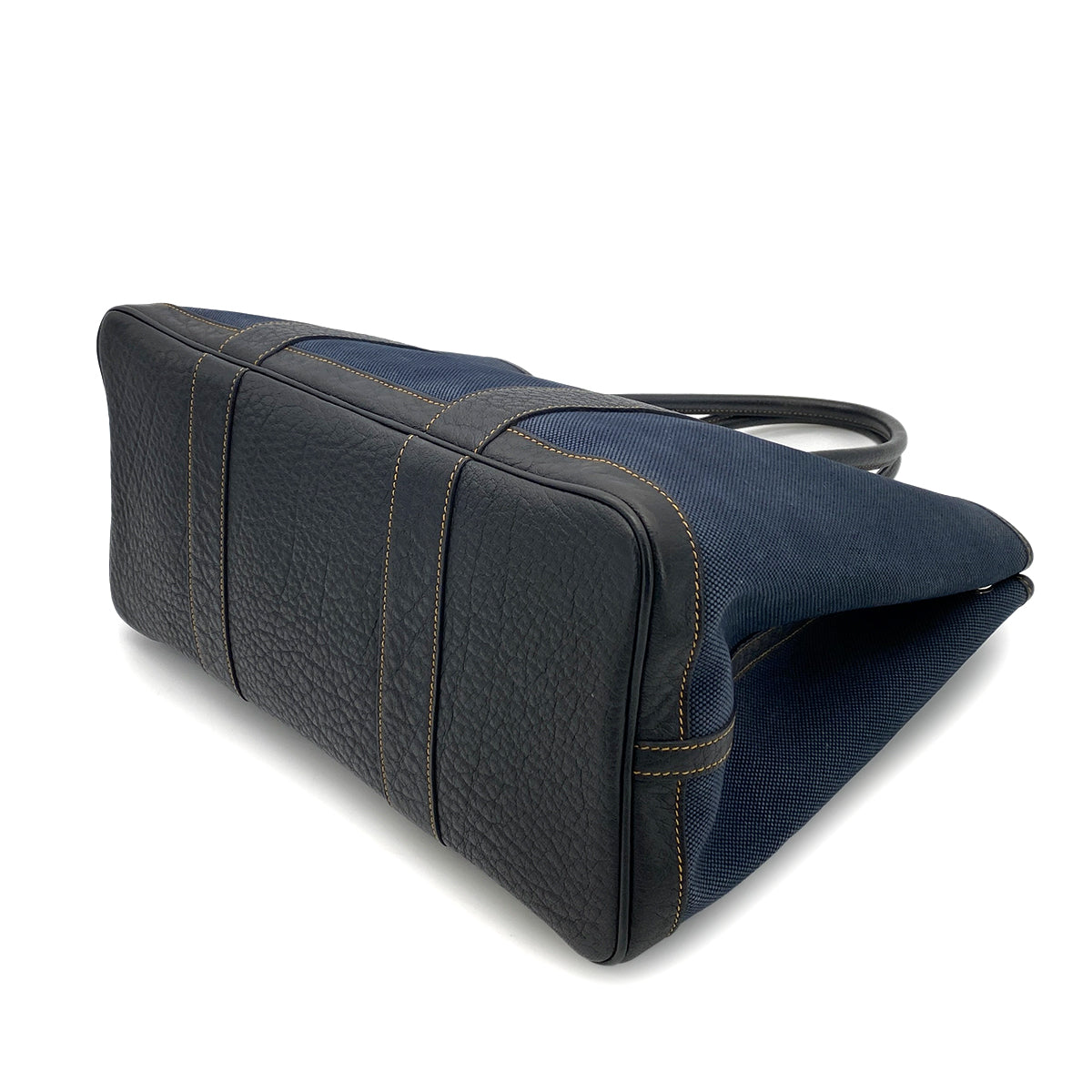 HERMES GARDEN PARTY PM NAVY BLACK TOILE H TOTE BAG □P 90255868