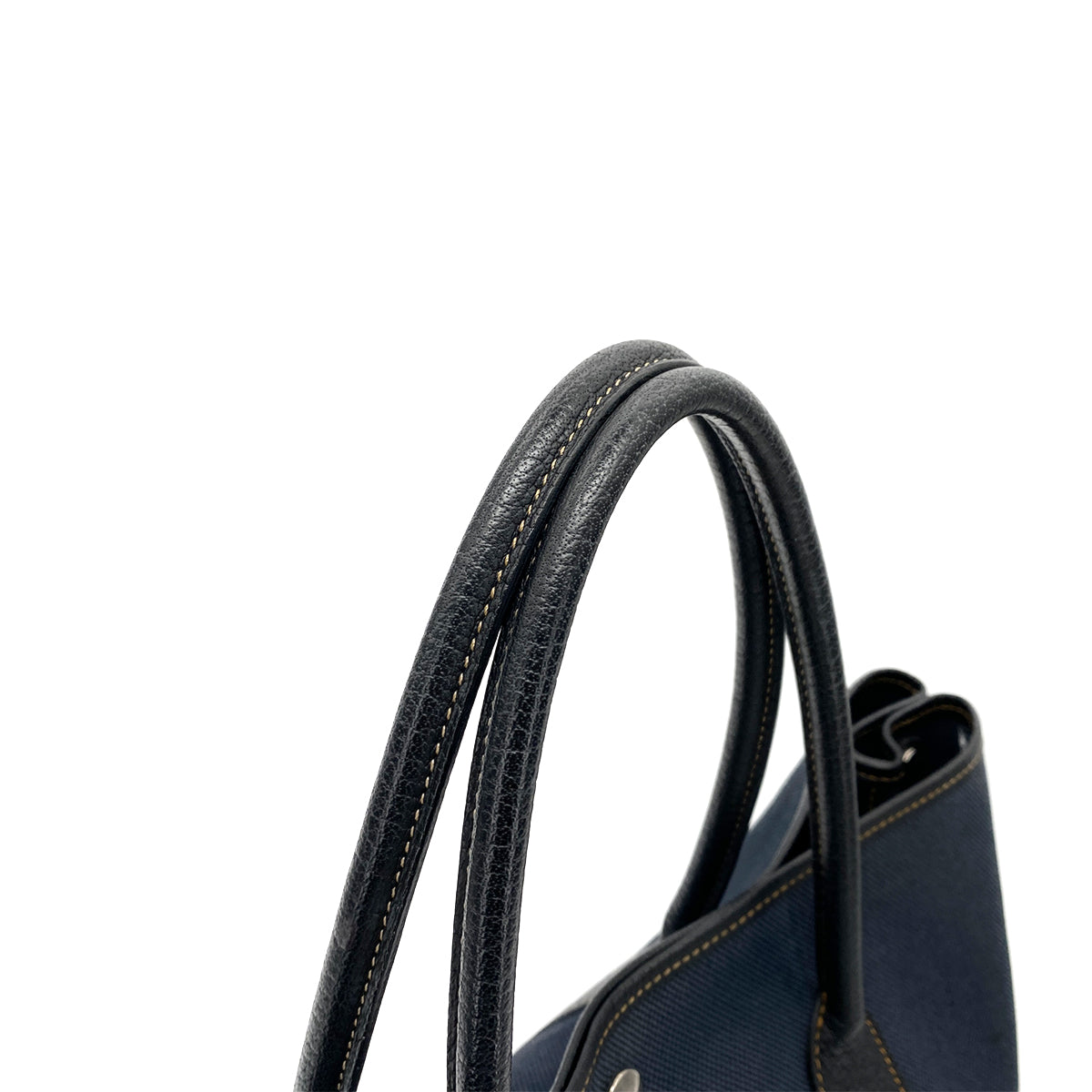 HERMES GARDEN PARTY PM NAVY BLACK TOILE H TOTE BAG □P 90255868