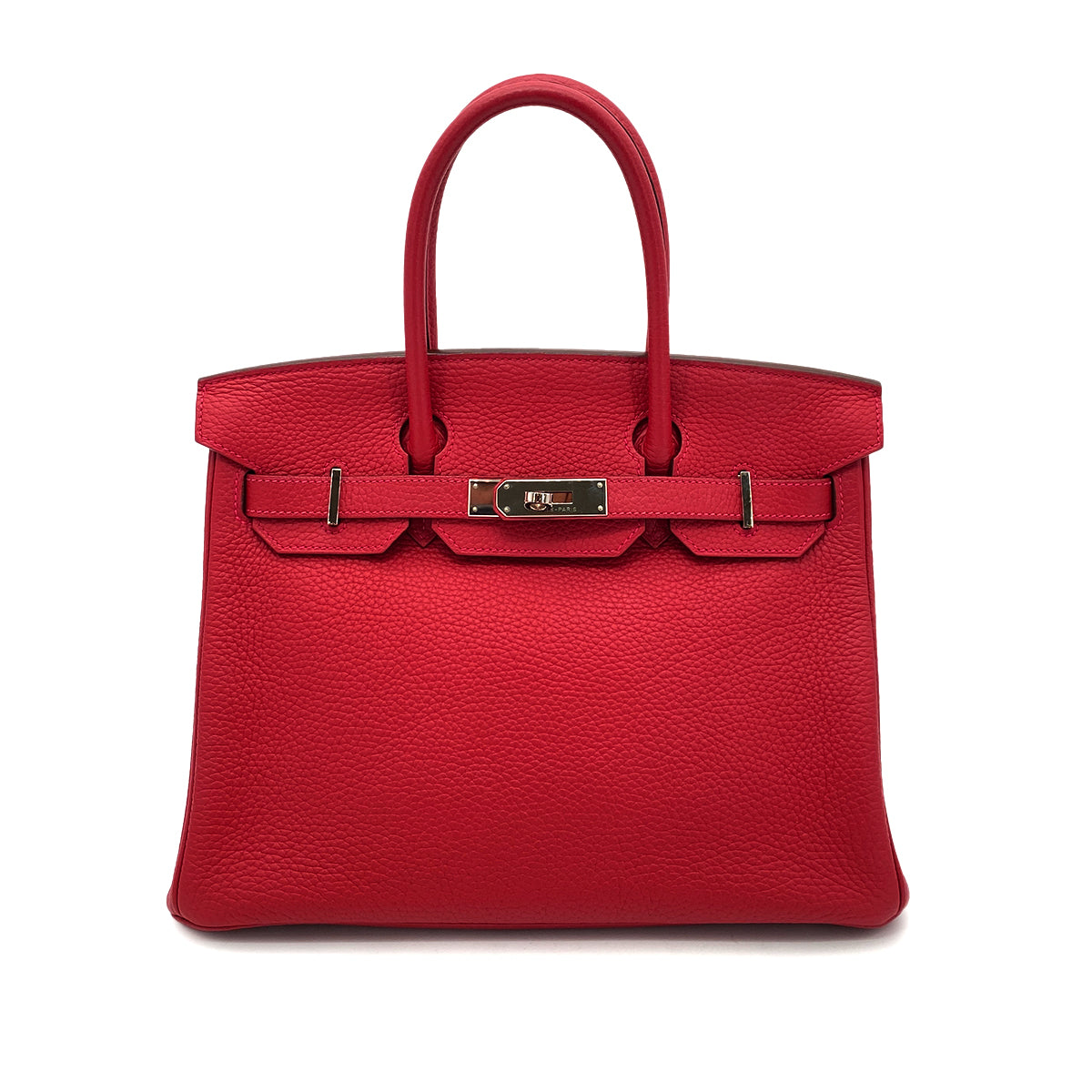 HERMES BIRKIN 30 ROUGE CASAQUE TAURILLON CLEMENCE HAND BAG □Q SHW 90255909