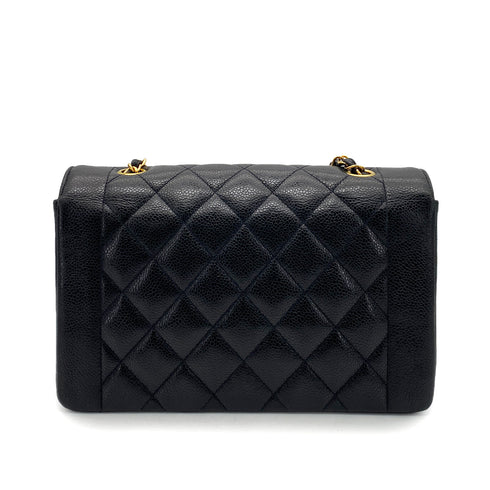 CHANEL VINTAGE DIANA MEDIUM CHAIN SHOULDER BAG BLACK CAVIAR SKIN 90255910 - PURPOSE