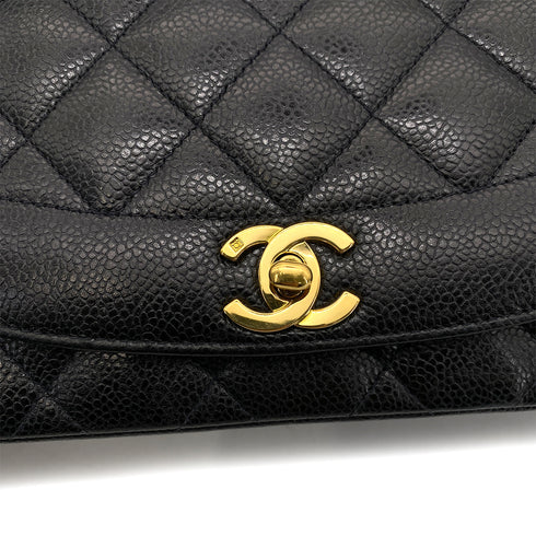 CHANEL VINTAGE DIANA MEDIUM CHAIN SHOULDER BAG BLACK CAVIAR SKIN 90255910 - PURPOSE