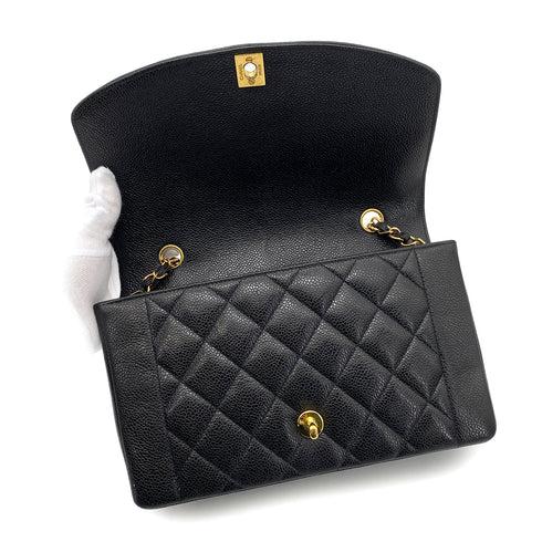 CHANEL VINTAGE DIANA MEDIUM CHAIN SHOULDER BAG BLACK CAVIAR SKIN 90255910 - PURPOSE