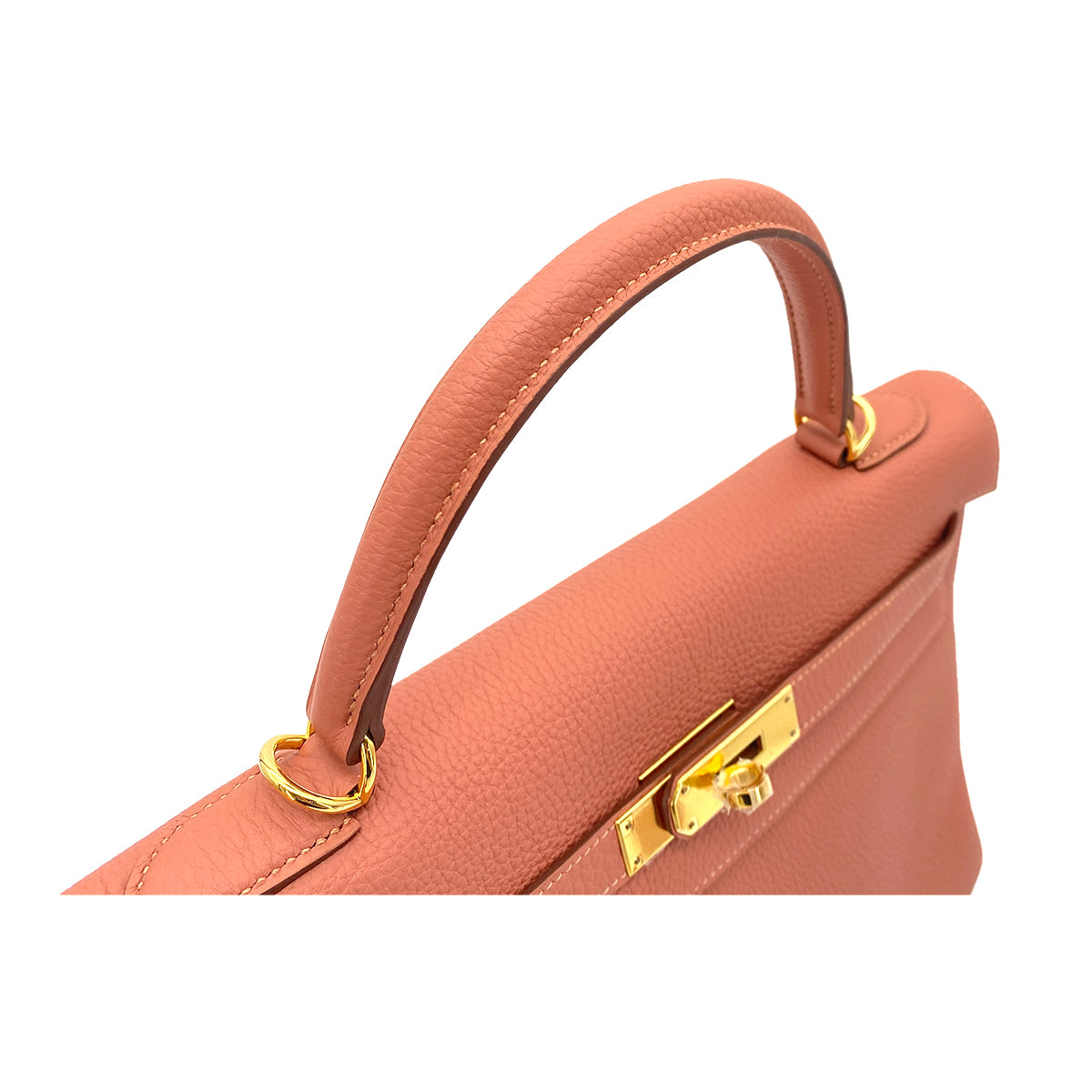HERMES KELLY 32 RETOURNE ROSY TOGO HAND SHOULDER BAG □Q GHW 90255920