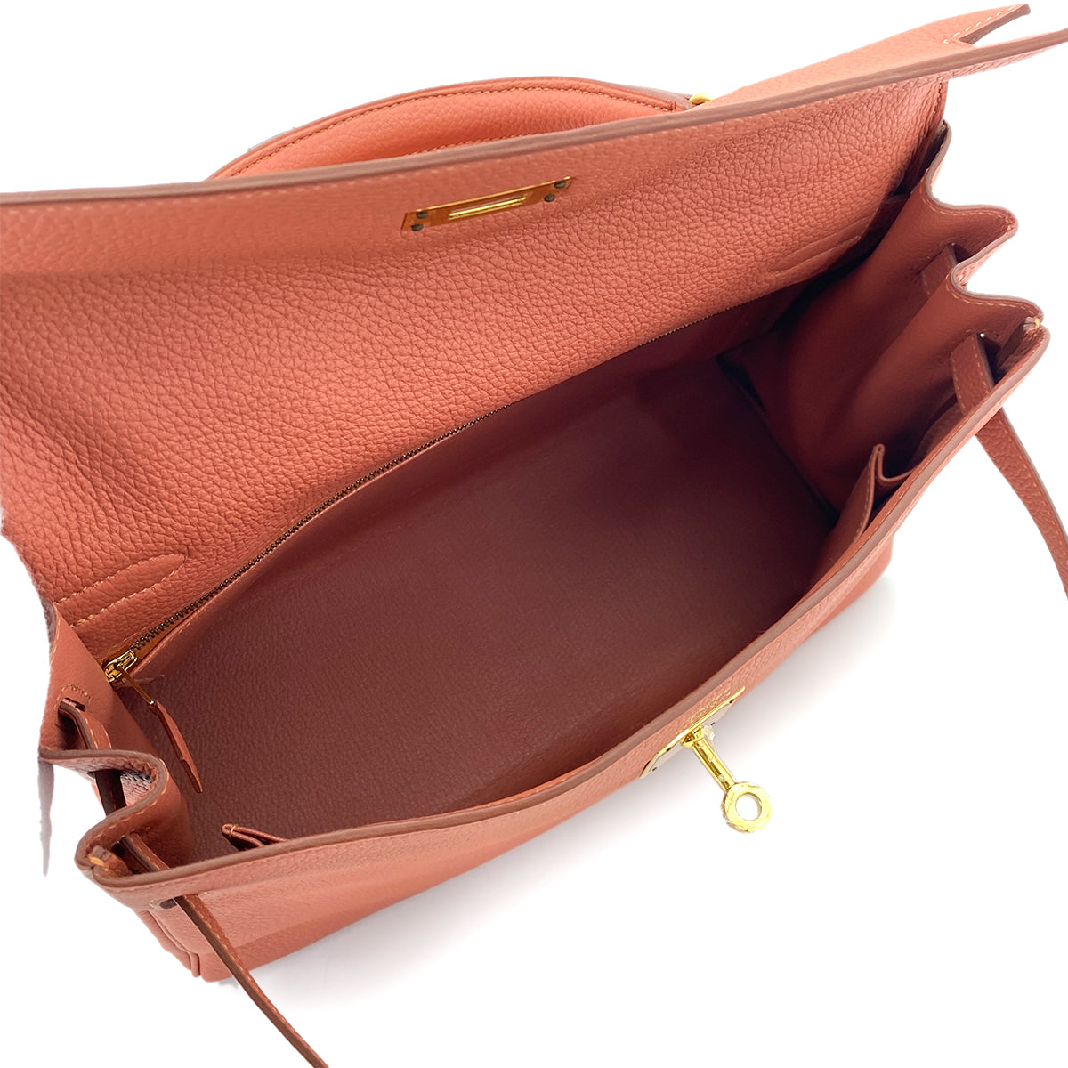 HERMES KELLY 32 RETOURNE ROSY TOGO HAND SHOULDER BAG □Q GHW 90255920