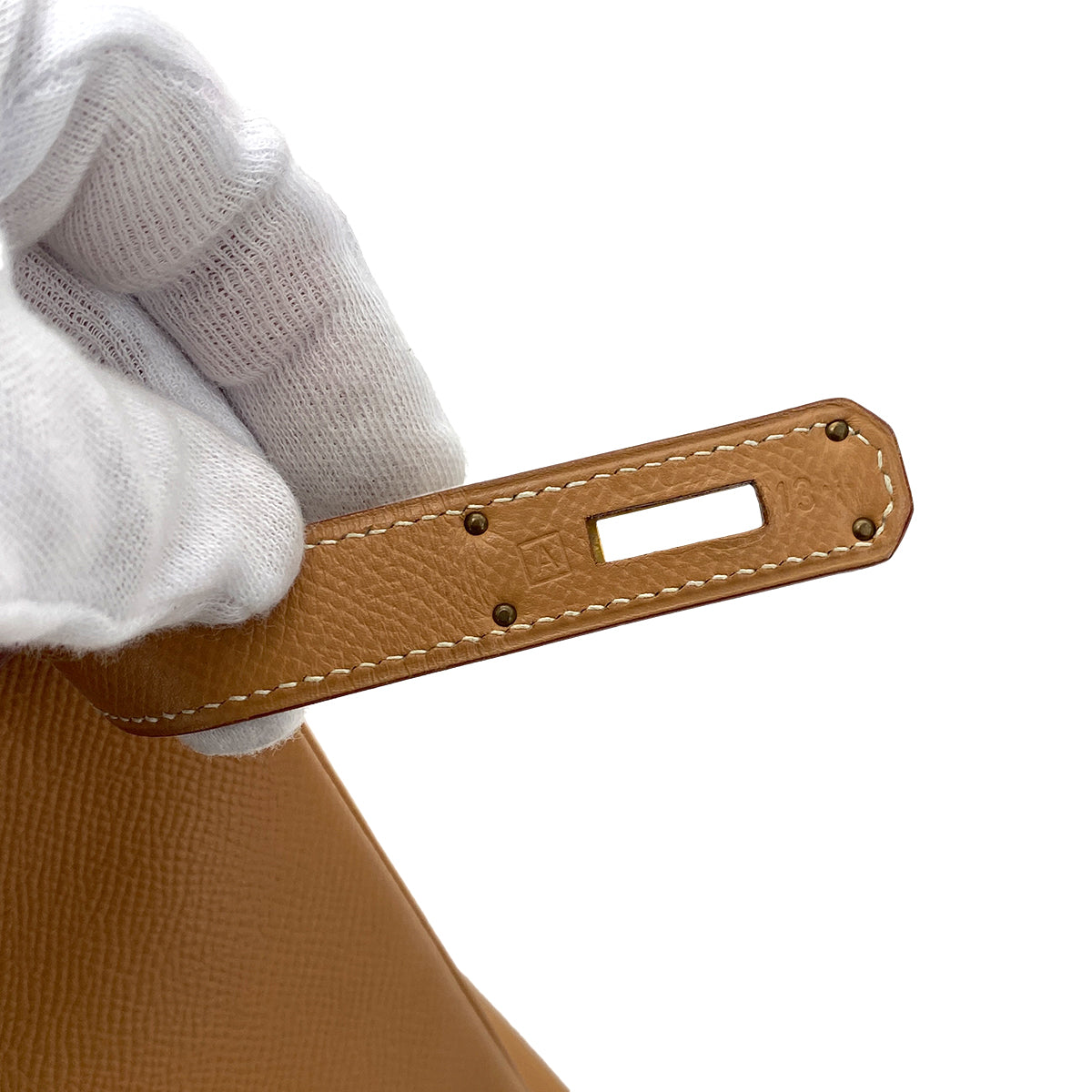 HERMES KELLY 32 RETOURNE NATURAL COUCHEVEL HAND SHOULDER BAG □A 90255928