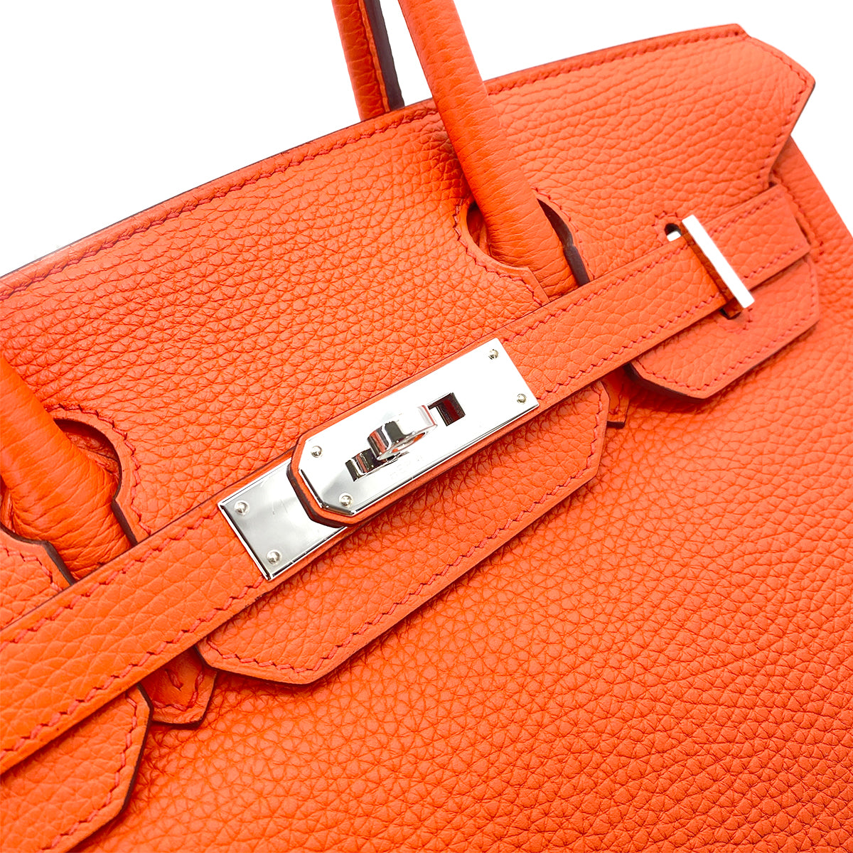 HERMES BIRKIN 30 ORANGE POPY TAURILLON CLEMENCE HAND BAG T SHW 90255931