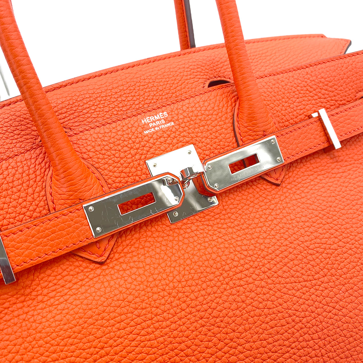 HERMES BIRKIN 30 ORANGE POPY TAURILLON CLEMENCE HAND BAG T SHW 90255931