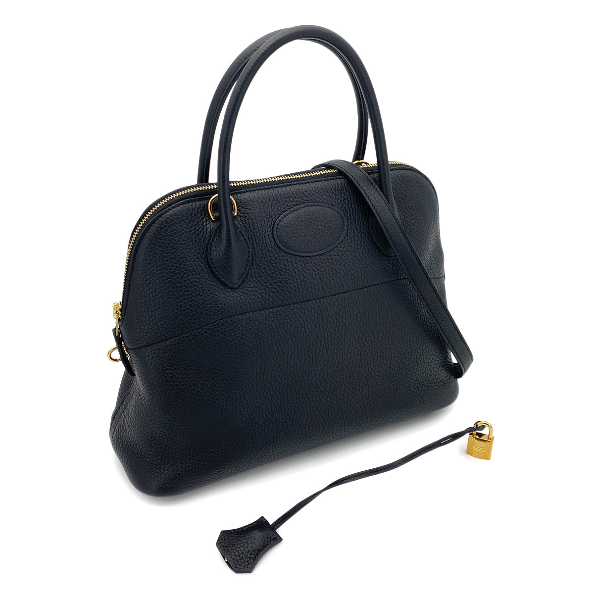 HERMES BOLIDE 31 BLACK TAURILLON CLEMENCE HAND SHOULDER BAG D GHW 90255945