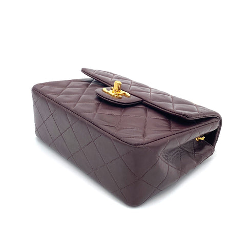 CHANEL VINTAGE MINI SQUARE 17 CHAIN SHOULDER BAG BORDEAUX LAMB SKIN 90255954 - PURPOSE