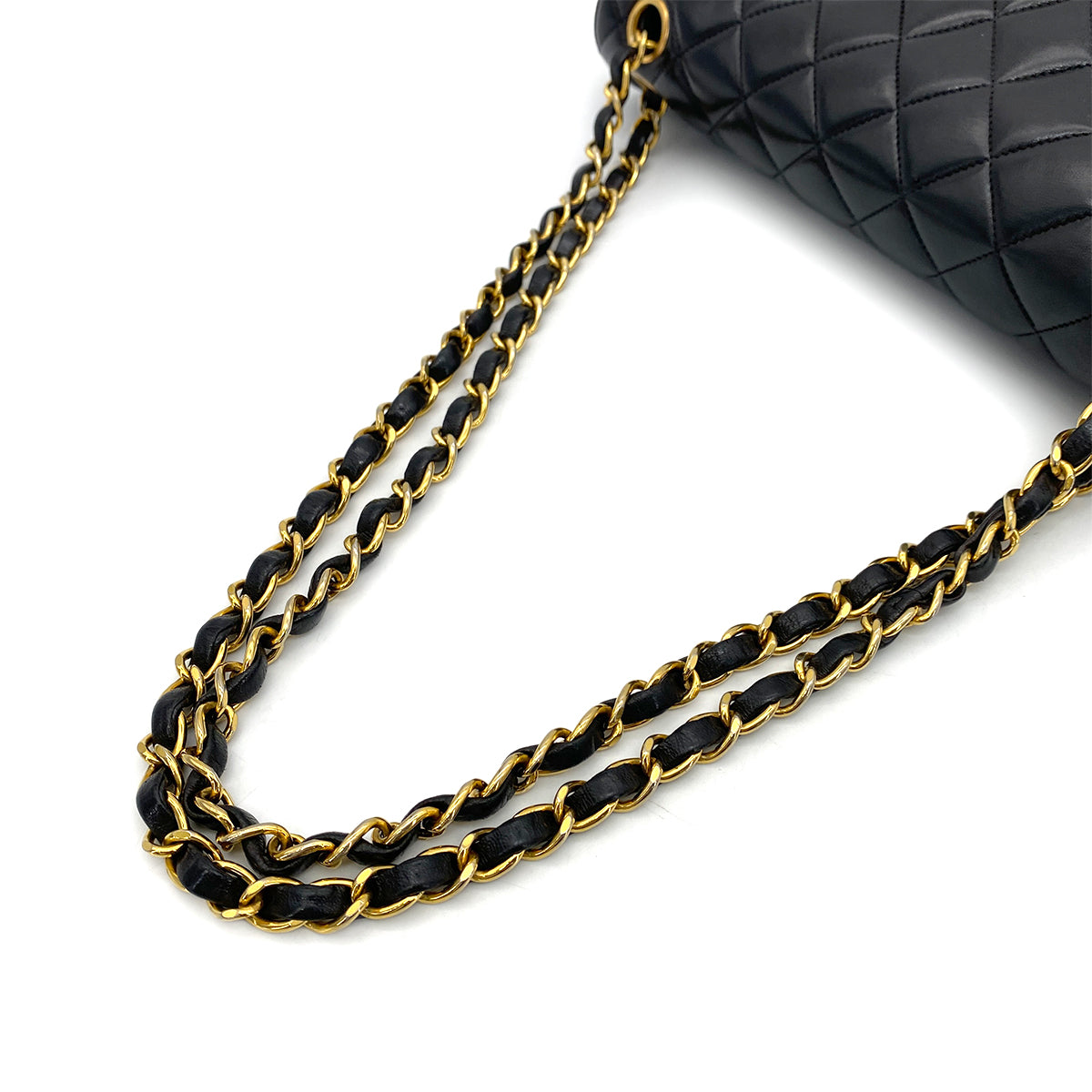 CHANEL VINTAGE PARIS LIMITED MATELASSE CHAIN SHOULDER BAG BLACK LAMB SKIN 90255955