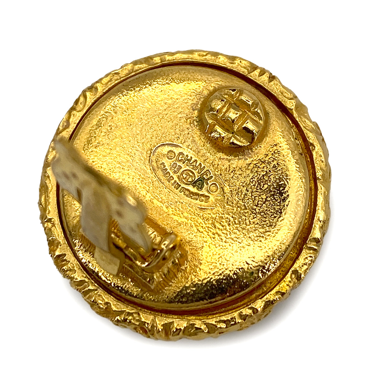CHANEL VINTAGE EARRINGS COCOMARK ROUND ACCESSORY 93A 90255960