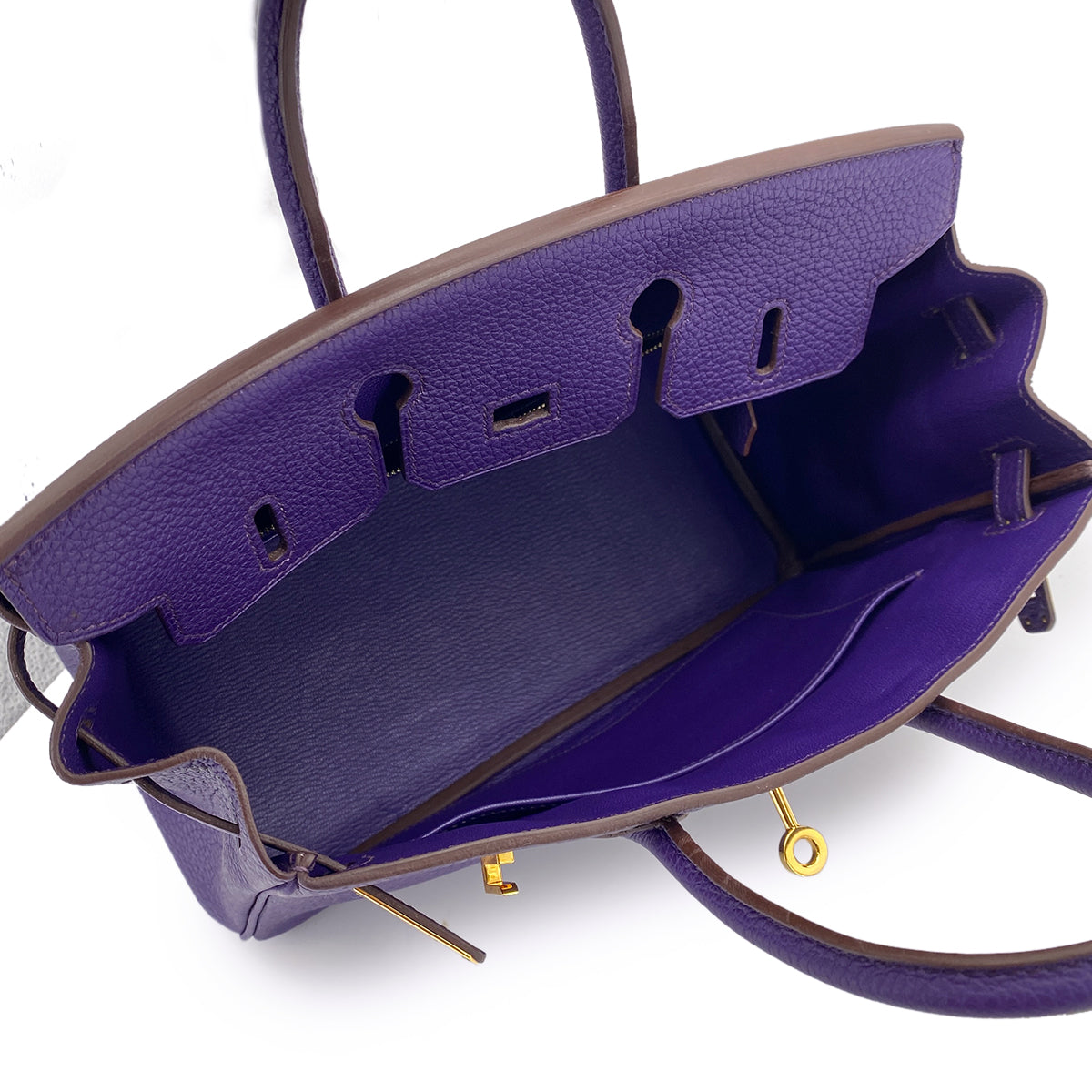 HERMES BIRKIN 25 IRIS TOGO HAND BAG □N 90255369