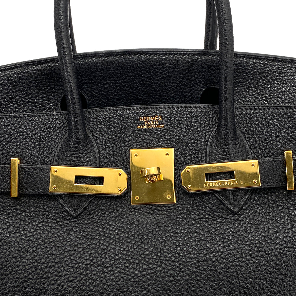 HERMES BIRKIN 30 BLACK TOGO HAND BAG □F GHW90256408