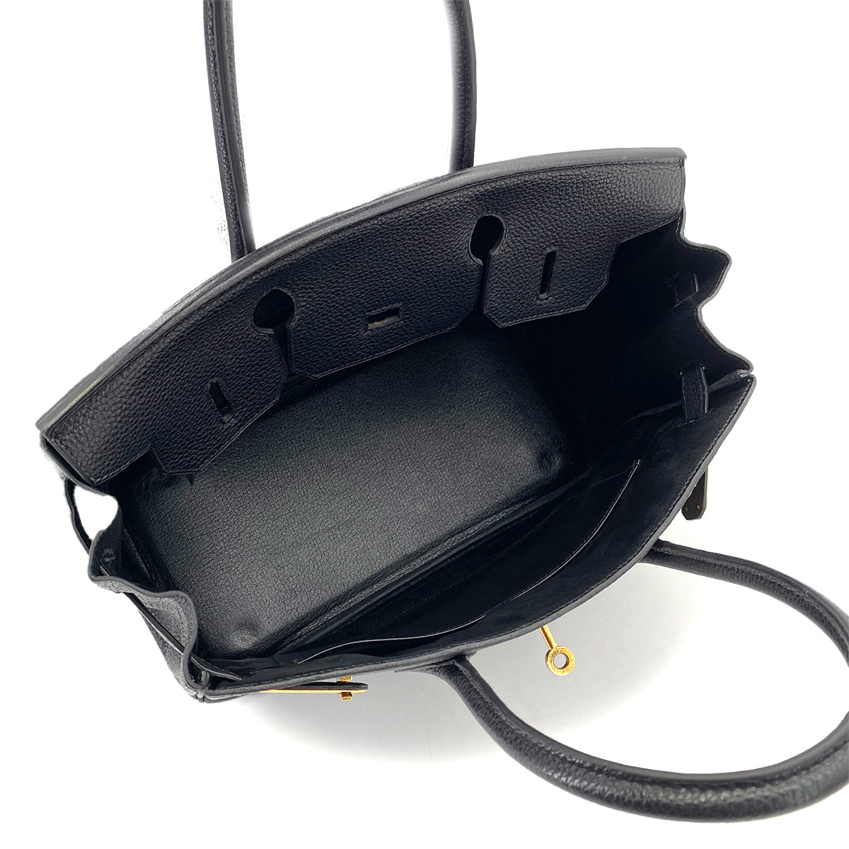 HERMES BIRKIN 30 BLACK TOGO HAND BAG □F GHW90256408