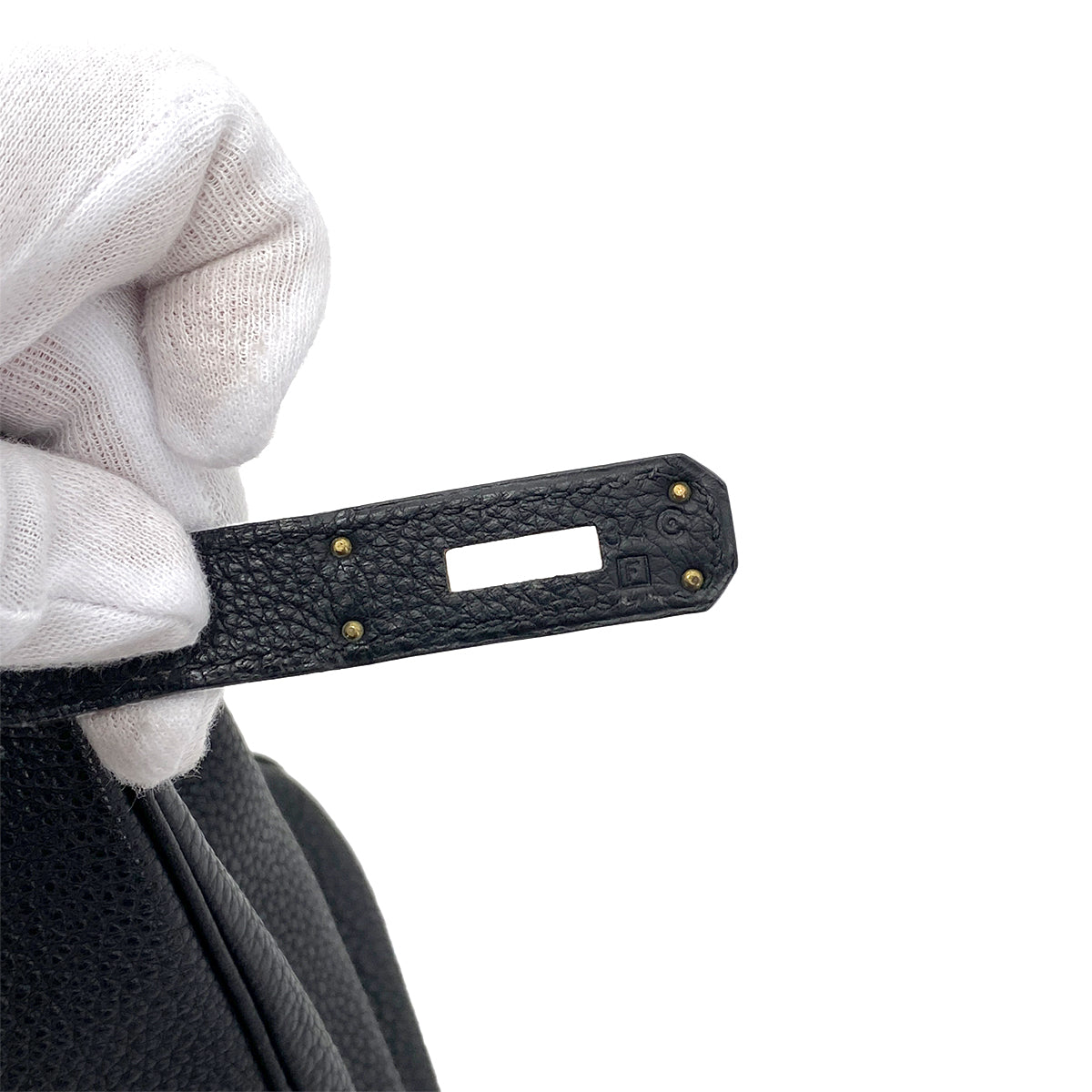 HERMES BIRKIN 30 BLACK TOGO HAND BAG □F GHW90256408